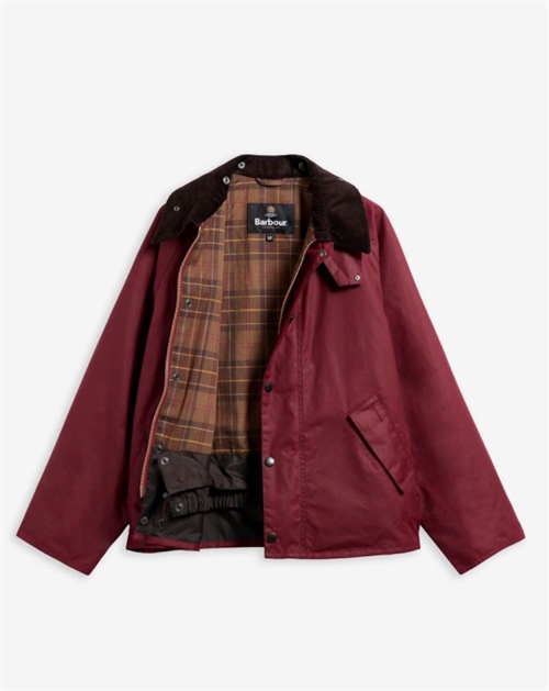 BARBOUR OS TRANSPORT WAX JACKET RED